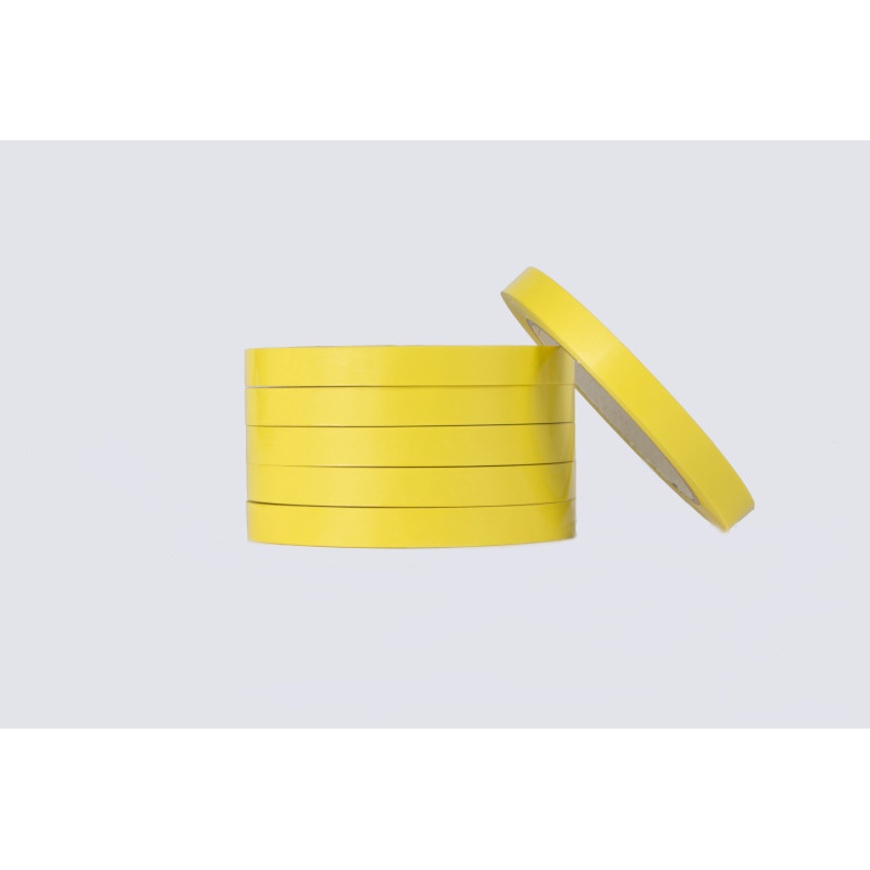 PVC amarillo con adhesivo caucho natural 12mmx66m